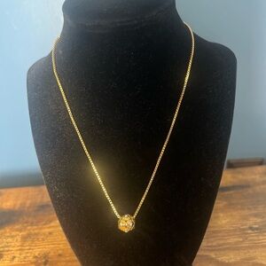 NWOT Henri Bendel Gold Crystal Ball Necklace